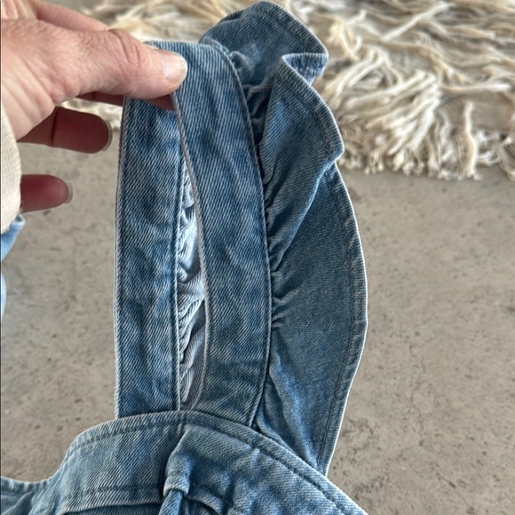 Madewell Denim Ruffle Jumper _size 00 - Picture 5 of 10